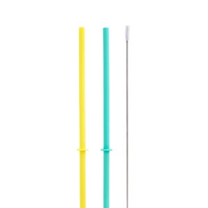 Flexi Stopper Straw Set (סט 2 קשים + מברשת ניקוי) _Lagoon & Sunbeam 2948